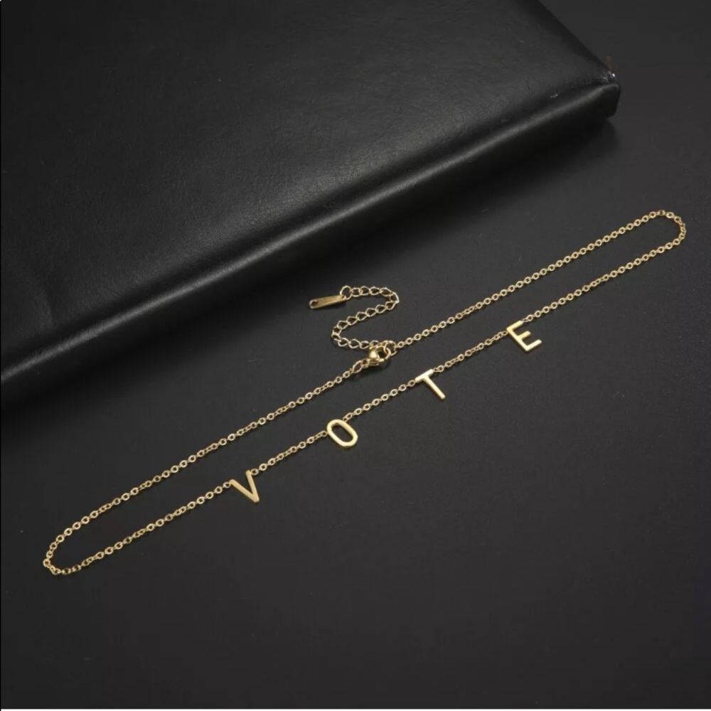 ✨LAST 1✨“VOTE” NECKLACE IN GOLD - NOT RESTOCKING - Picture 6 of 9